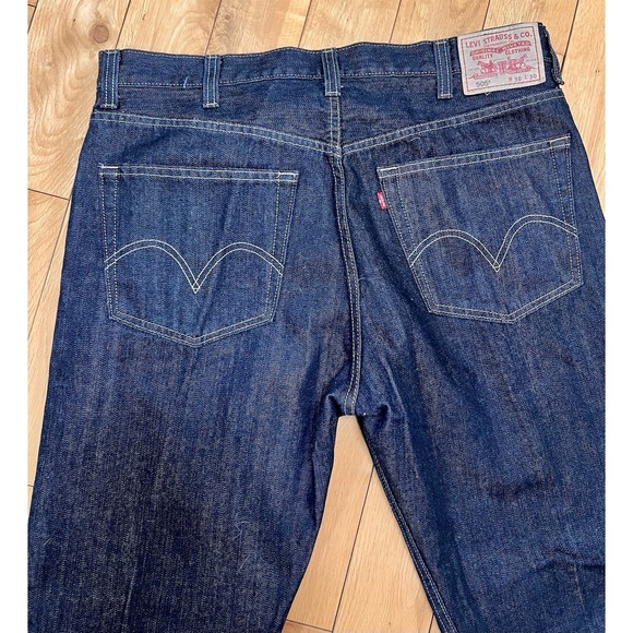 Levi's 505 Regular Fit Dark Wash Men's Jeans Size 38x30 - Picture 4 of 5